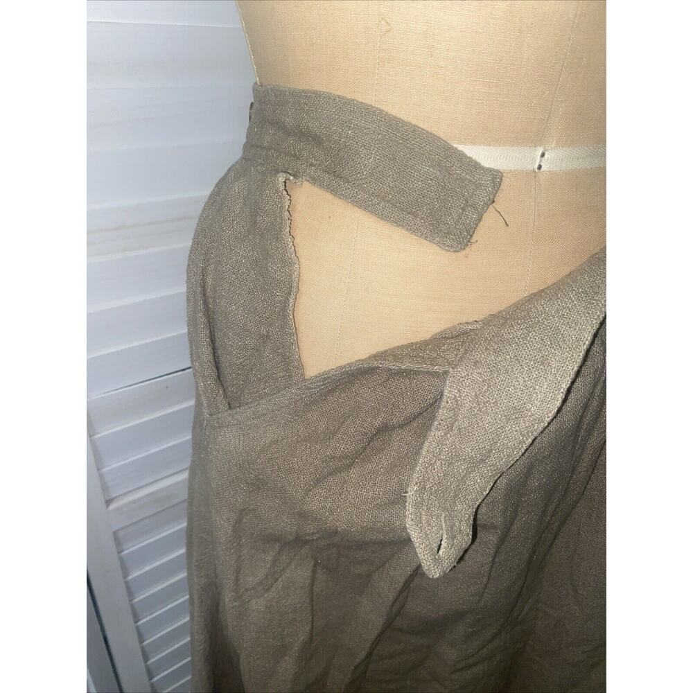 Vintage 60s Sangam Imports Midi A Line Skirt Khaki Cotton Sz Small - Picture 6 of 11